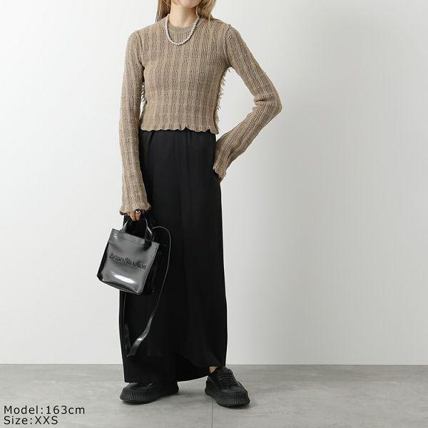 Acne Studios アクネストゥディオズ セーター A60426 FN-WN-KNIT000562 レディース ニット 長袖 リブ クルーネック クロップド丈 Toffee-brown｜s-musee｜02