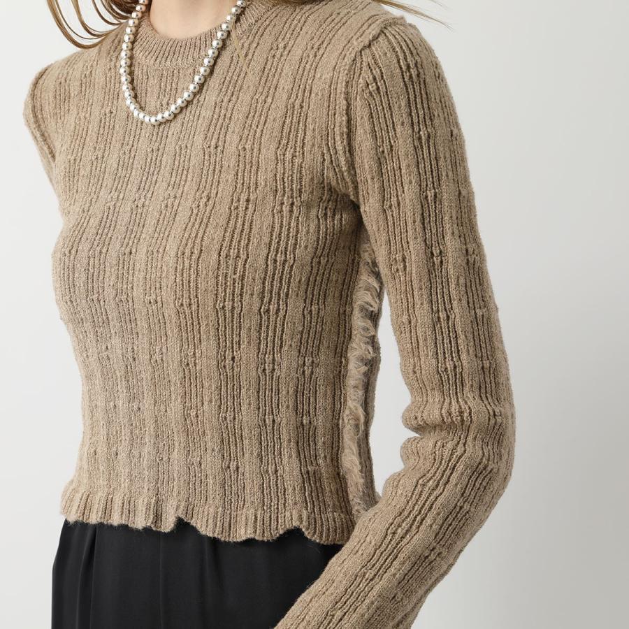 Acne Studios アクネストゥディオズ セーター A60426 FN-WN-KNIT000562 レディース ニット 長袖 リブ クルーネック クロップド丈 Toffee-brown｜s-musee｜06