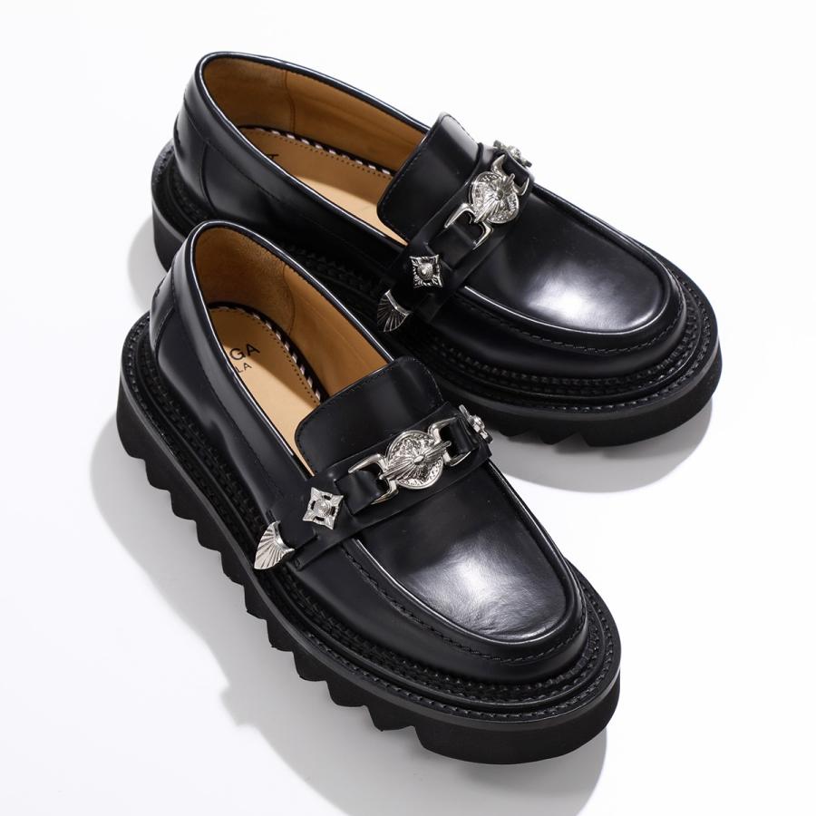 値下げSALE TOGA PULLA トーガ プルラ ビット ローファー Shark Sole Loafer AJ1243 レディース レザー シューズ メタル スタッズ 靴 BLACK