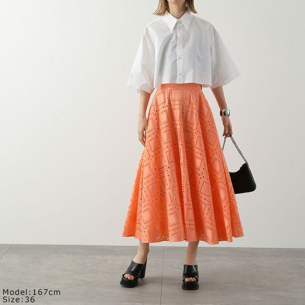 MSGM フレアロングスカート　レッド　サイズ40 レディース　ロゴ　ボトムス Amazon.co.jp: [G7LZ] ロング丈スカート マキシスカート フレア