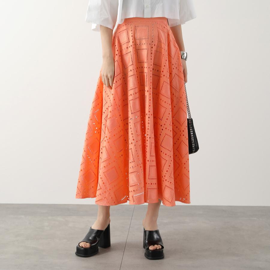 新品❤️ロゴプリント フレアスカート /オレンジ/グリーン スナイデル SNIDEL プリントナローフレアスカート （グリーン） -靴