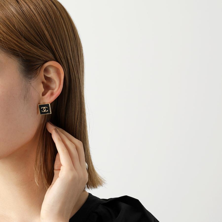 CHANEL シャネル ピアス ABA757 B10895 レディース レザー×メタル ココ 