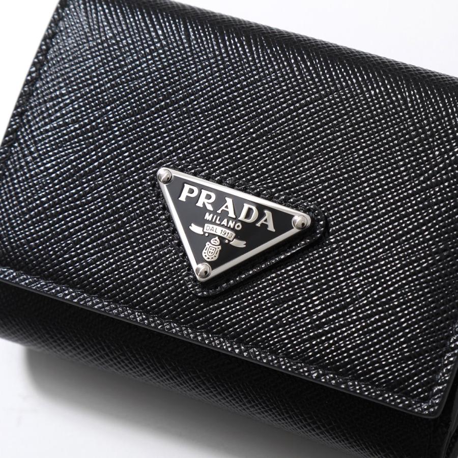 PRADA プラダ 三つ折り財布 2MH042 QHH メンズ サフィアーノレザートライアングルロゴ ミニ財布 F0002/NERO｜s-musee｜08