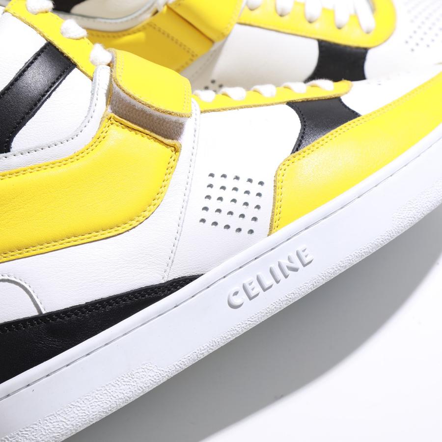 CELINE 正規品　ハイカット　スニーカー セリーヌ【限定出品】 セリーヌ ハイカット レザースニーカー ブラック×レッド