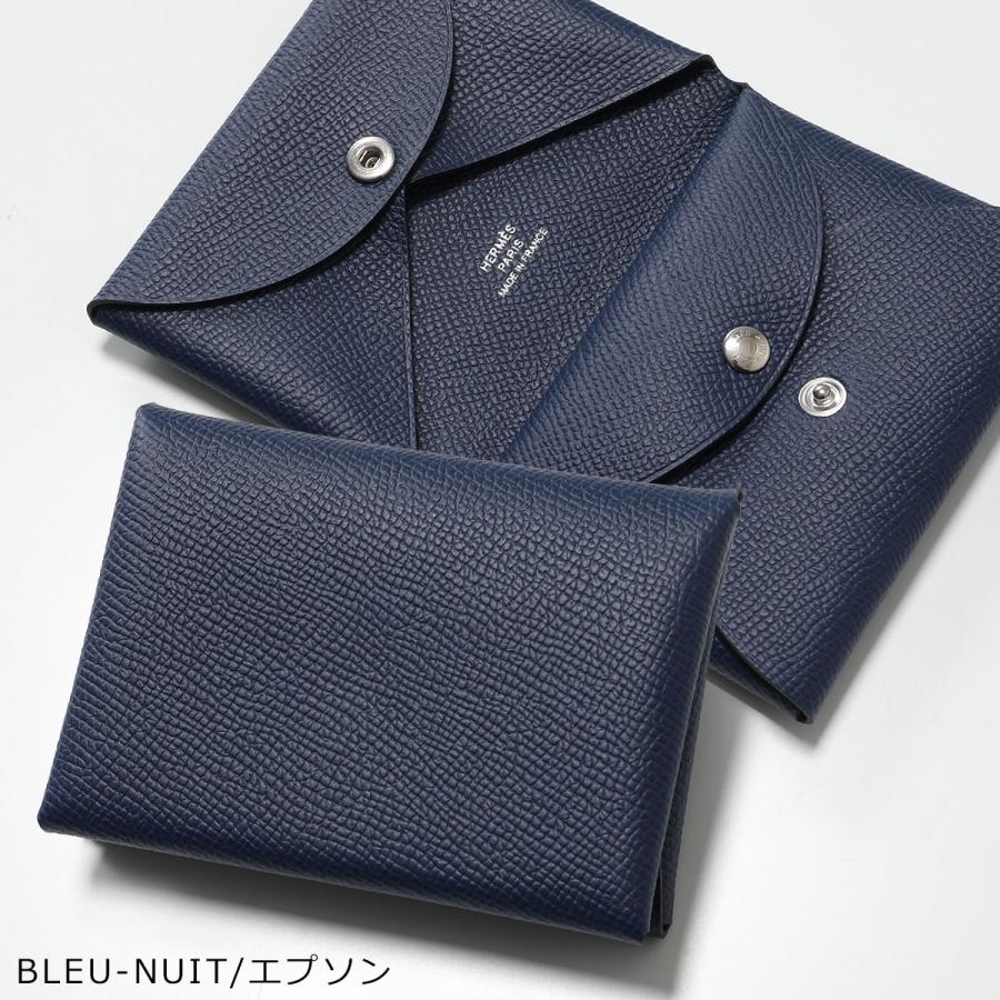 エルメス ケース ミニ財布 カルヴィデュオ ネイビー ブルー ユニセックス HERMES（エルメス） コインケース カルヴィデュオ CALVI DUO エプソン