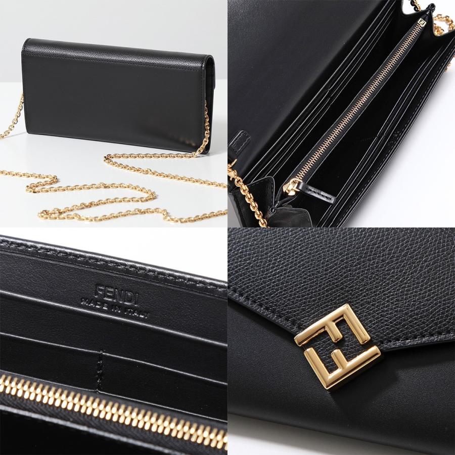 【美品】フェンディ チェーンウォレット  長財布  スタッズ ROSE FENDI】フェンディ『エフ イズ フェンディ チェーン付長財布』8M0365