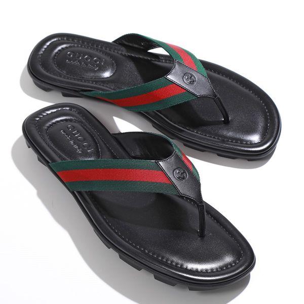 GUCCI グッチ トングサンダル 429362 H91A0 メンズ ウェブ＆レザー GG