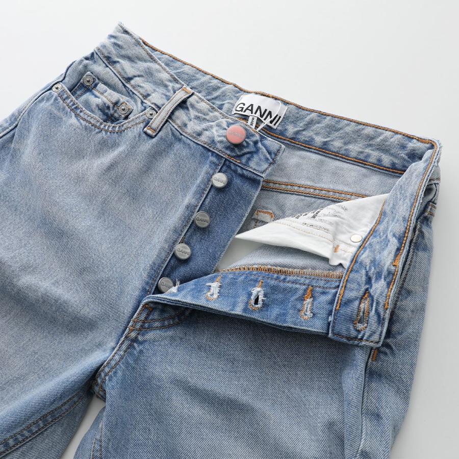 GANNI ガニー デニム Rigid Denim Jozey J1197 6432 レディース ジーンズ コットン ワイド バギー 565/Light-Blue-Vintage｜s-musee｜07