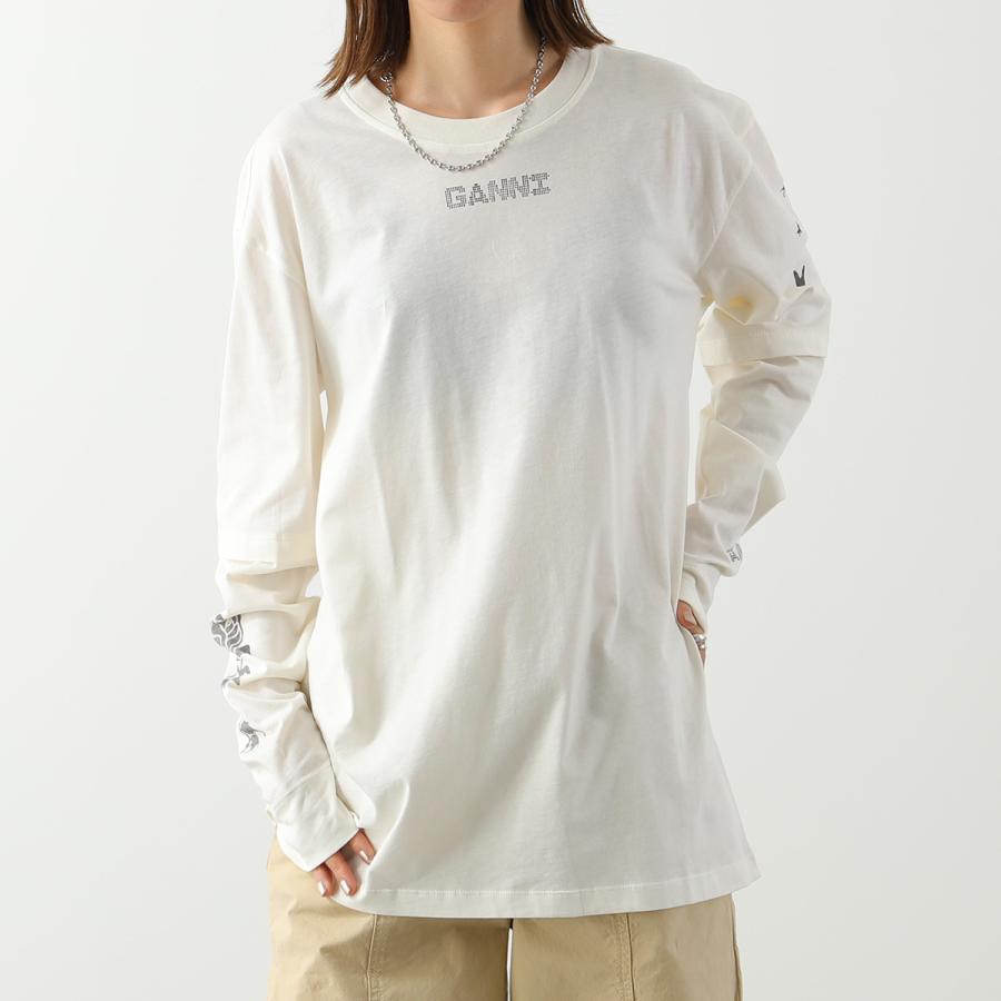 GANNI（ガニー） 長袖 Tシャツ Light Jersey Layered Long Sleeve T