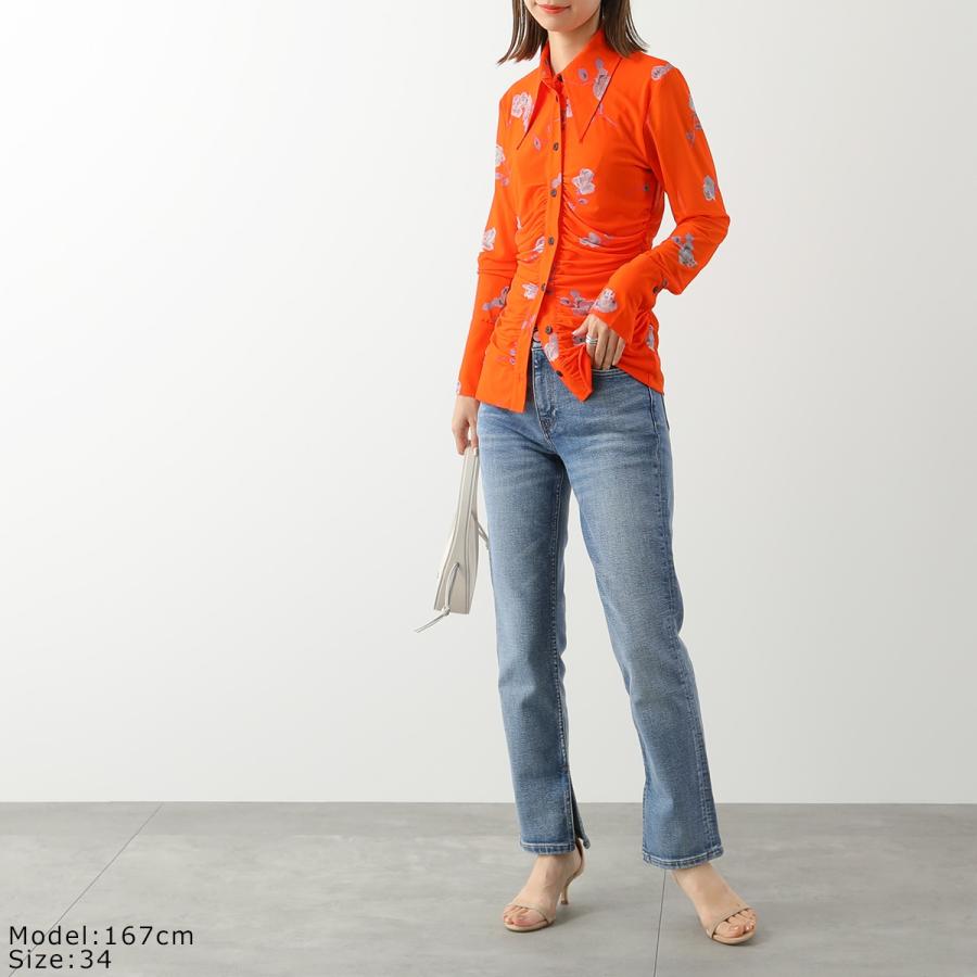 GANNI（ガニー） シャツ Printed Mesh Ruched Shirt T3339 3598 