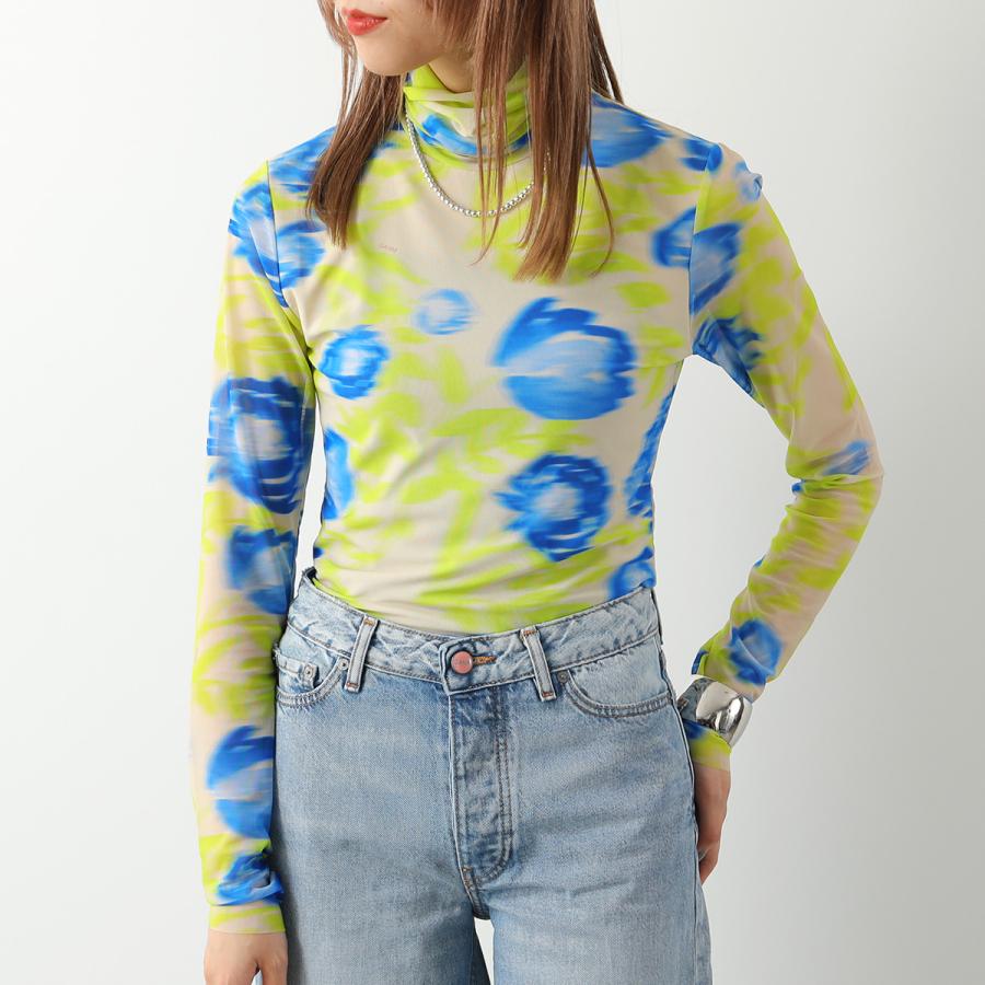 GANNI ガニー シアー トップス Printed Mesh Long Sleeve GANNI ガニー シアー トップス Printed Mesh Long Sleeve