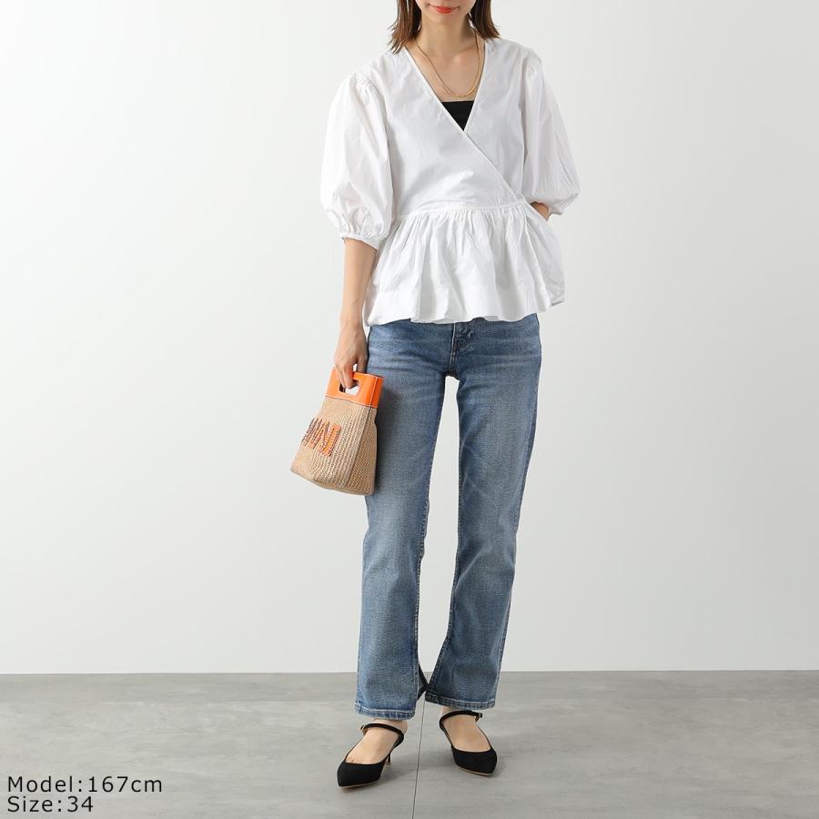 GANNI（ガニー） ブラウス Cotton Poplin Wrap Blouse F7607 6479