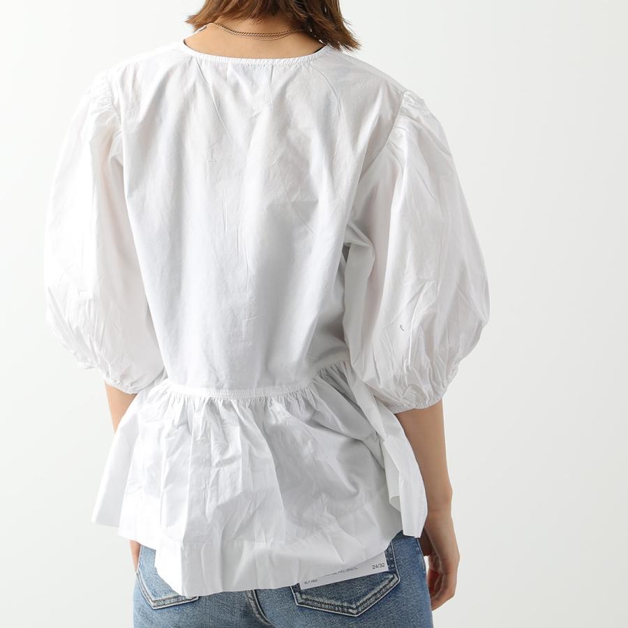 GANNI（ガニー） ブラウス Cotton Poplin Wrap Blouse F7607 6479