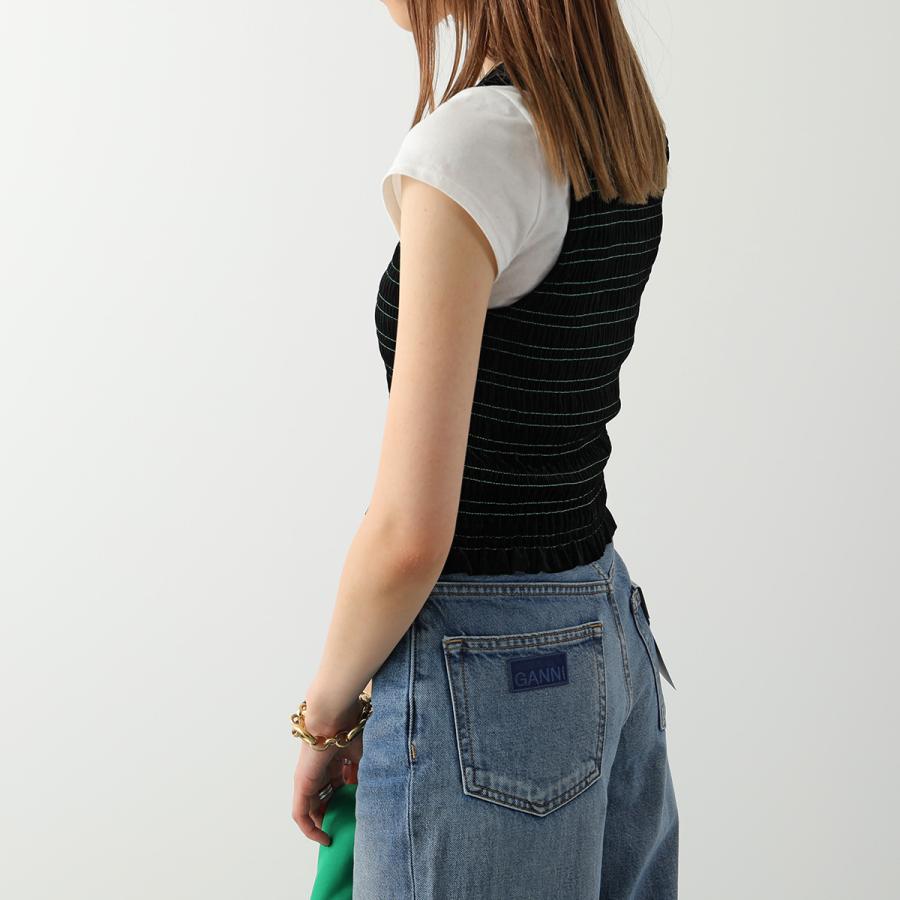 GANNI（ガニー） タンクトップ Velvet Jersey Smock Top T3345 3628