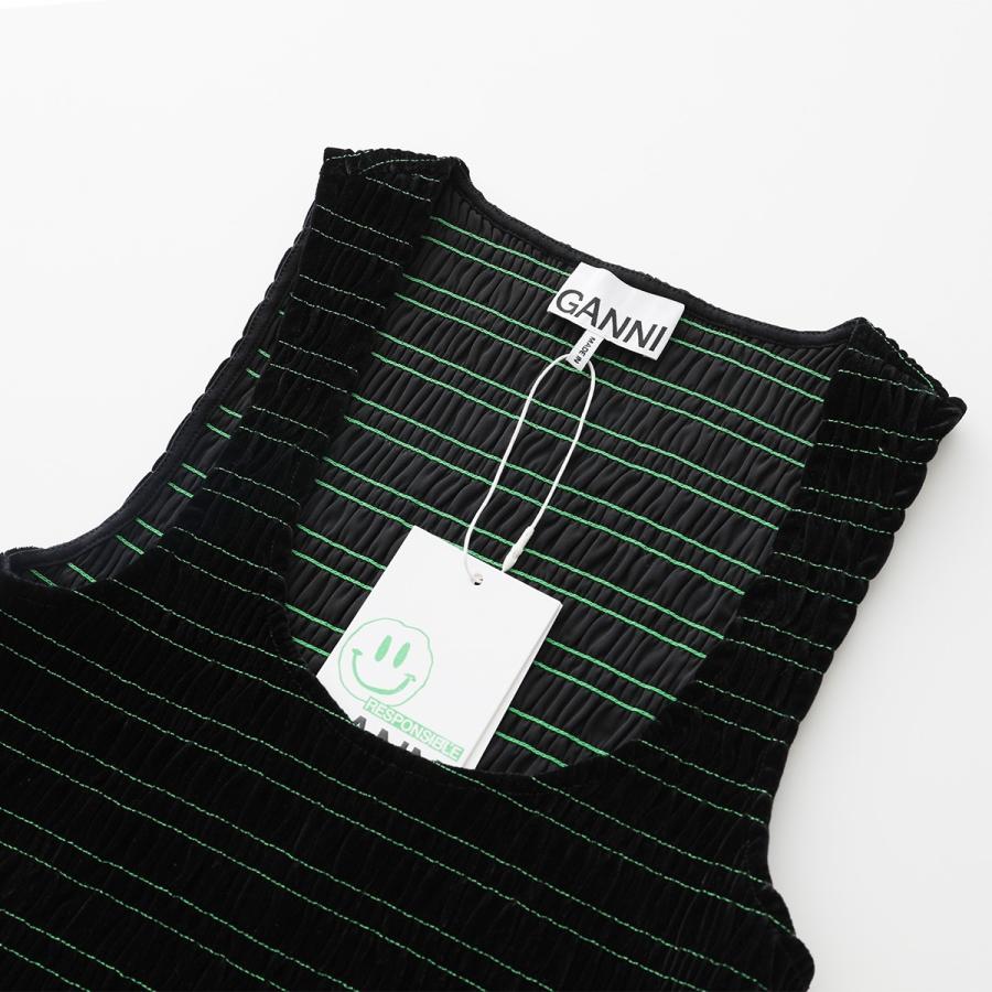 GANNI（ガニー） タンクトップ Velvet Jersey Smock Top T3345 3628