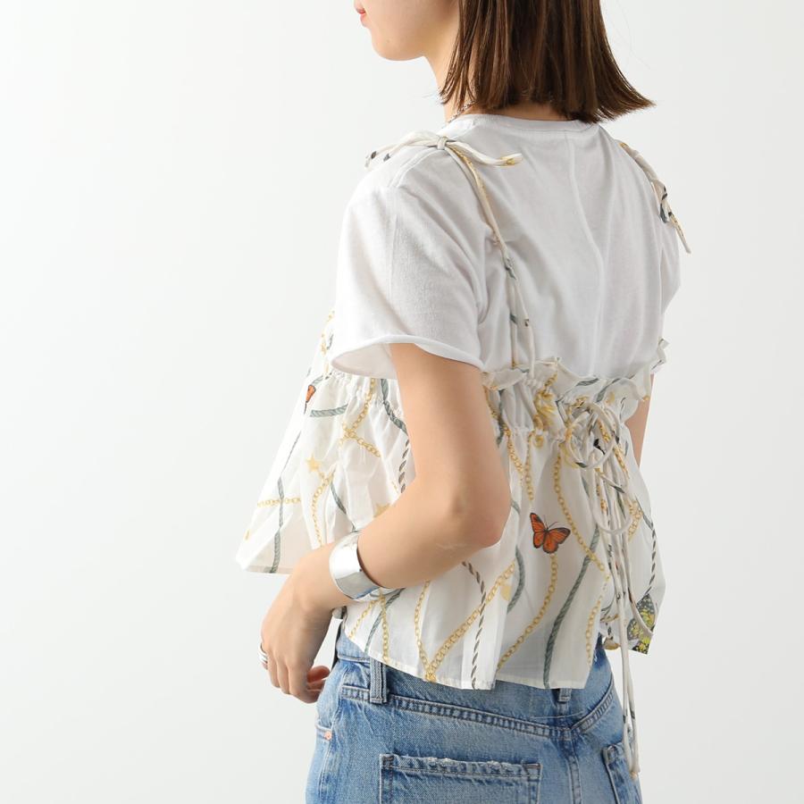 GANNI ガニー キャミソール Light Cotton Tieband Strap Top F7492 6513 レディース ビスチェ ギャザー コットン 135/Egret GANNI ガニー キャミソール Light Cotton Tieband Strap Top F7492 レディース ビスチェ ギャザー コットン 135/Egret