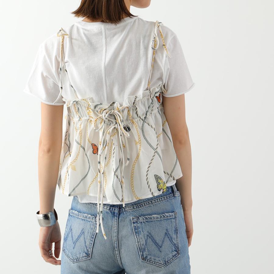 GANNI ガニー キャミソール Light Cotton Tieband Strap Top F7492 6513 レディース ビスチェ ギャザー コットン 135/Egret GANNI ガニー キャミソール Light Cotton Tieband Strap Top F7492 レディース ビスチェ ギャザー コットン 135/Egret