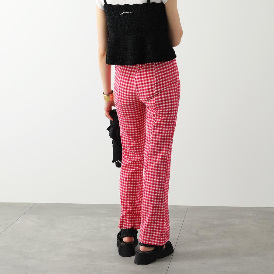 GANNI（ガニー） フレアパンツ Stretch Seersucker Cropped Pants