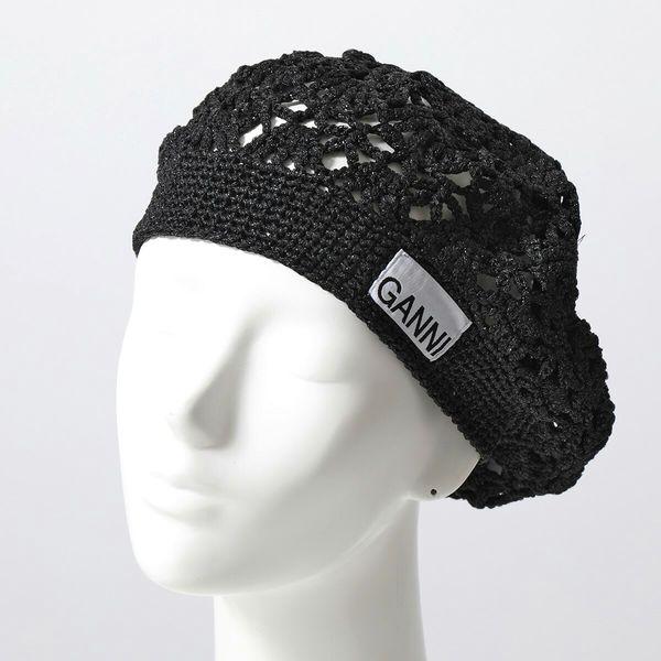 GANNI ガニー ベレー帽 Beret A4556 5863 レディース ロゴ GANNI ガニー ベレー帽 Beret A4556 5863 レディース ロゴ