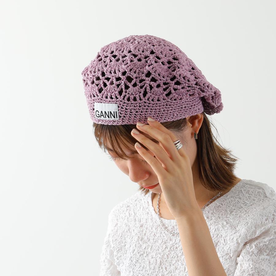 GANNI ガニー ベレー帽 Beret A4556 5863 レディース ロゴ GANNI ガニー ベレー帽 Beret A4556 5863 レディース ロゴ