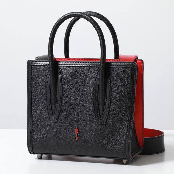 Christian Louboutin パロマ レザー スタッズ 2way ハンドバッグ スパイク ブラウン×レッド (189228 main image 0