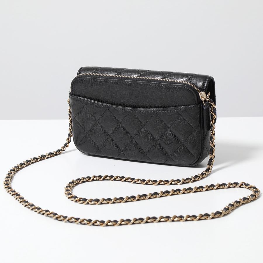 CHANEL シャネル ショルダーバッグ MATELASSE マトラッセ AP2096 B10583 レディース チェーンウォレット フォンケース キャビアスキン ココマーク 鞄 C3906｜s-musee｜08