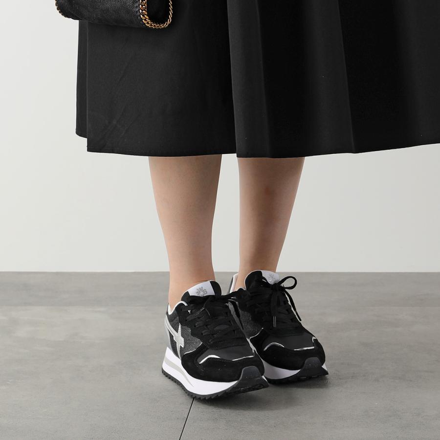 W6YZ ウィズ スニーカー RHEA-W 2017407.05 レディース メタリック グリッター ラメ ローカット シューズ 靴 1A02/BLACK-SILVER | W6YZ(シューズ) | 02