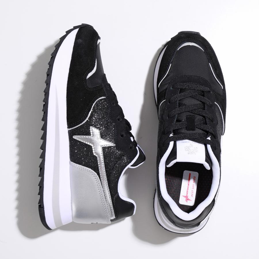W6YZ ウィズ スニーカー RHEA-W 2017407.05 レディース メタリック グリッター ラメ ローカット シューズ 靴 1A02/BLACK-SILVER | W6YZ(シューズ) | 04