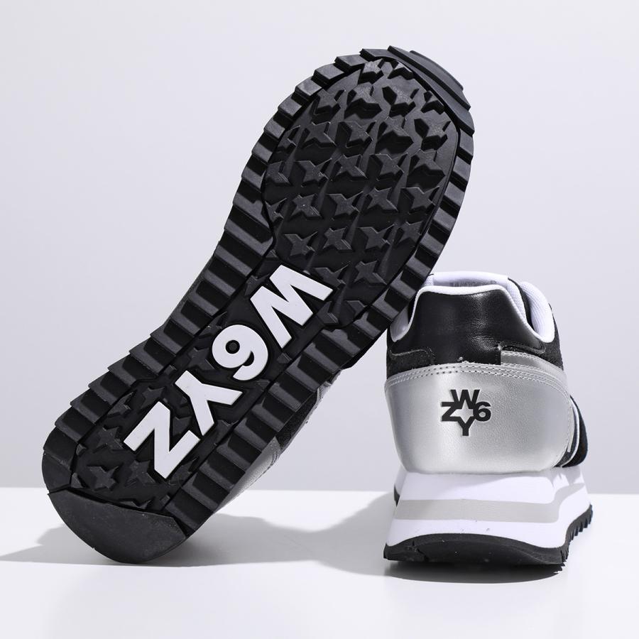 W6YZ ウィズ スニーカー RHEA-W 2017407.05 レディース メタリック グリッター ラメ ローカット シューズ 靴 1A02/BLACK-SILVER | W6YZ(シューズ) | 05