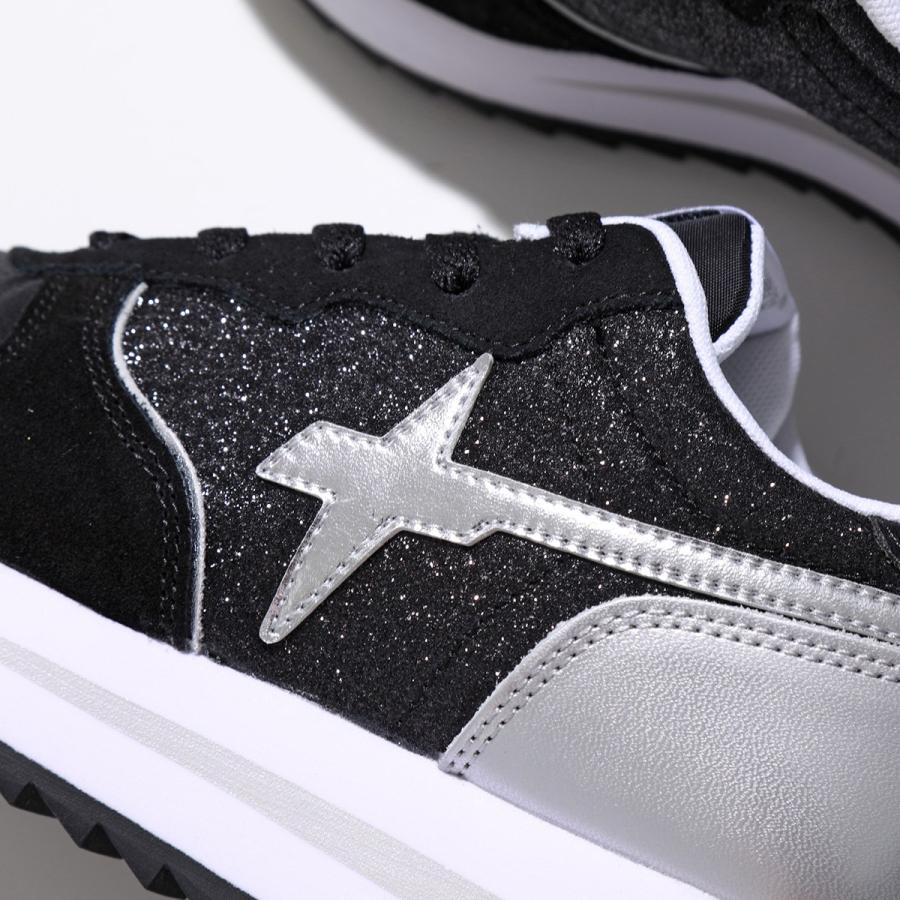 W6YZ ウィズ スニーカー RHEA-W 2017407.05 レディース メタリック グリッター ラメ ローカット シューズ 靴 1A02/BLACK-SILVER | W6YZ(シューズ) | 06