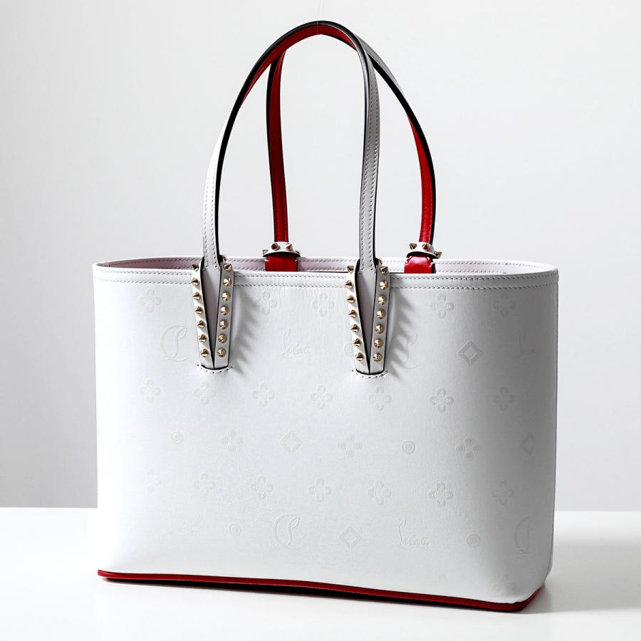 Christian Louboutin クリスチャンルブタン トートバッグ Cabata Small カバタ スモール 1235008 レディース  ロゴ スタッズ ポーチ付き 鞄 W222/BIANCO :350617255:インポートセレクト musee 通販 