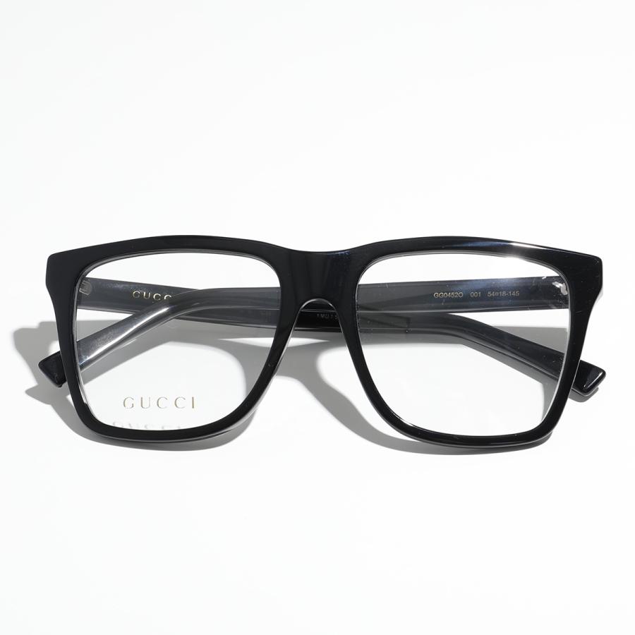 GUCCI グッチ メガネ GG0452O メンズ スクエア型 ロゴ 黒縁 ハバナ柄  