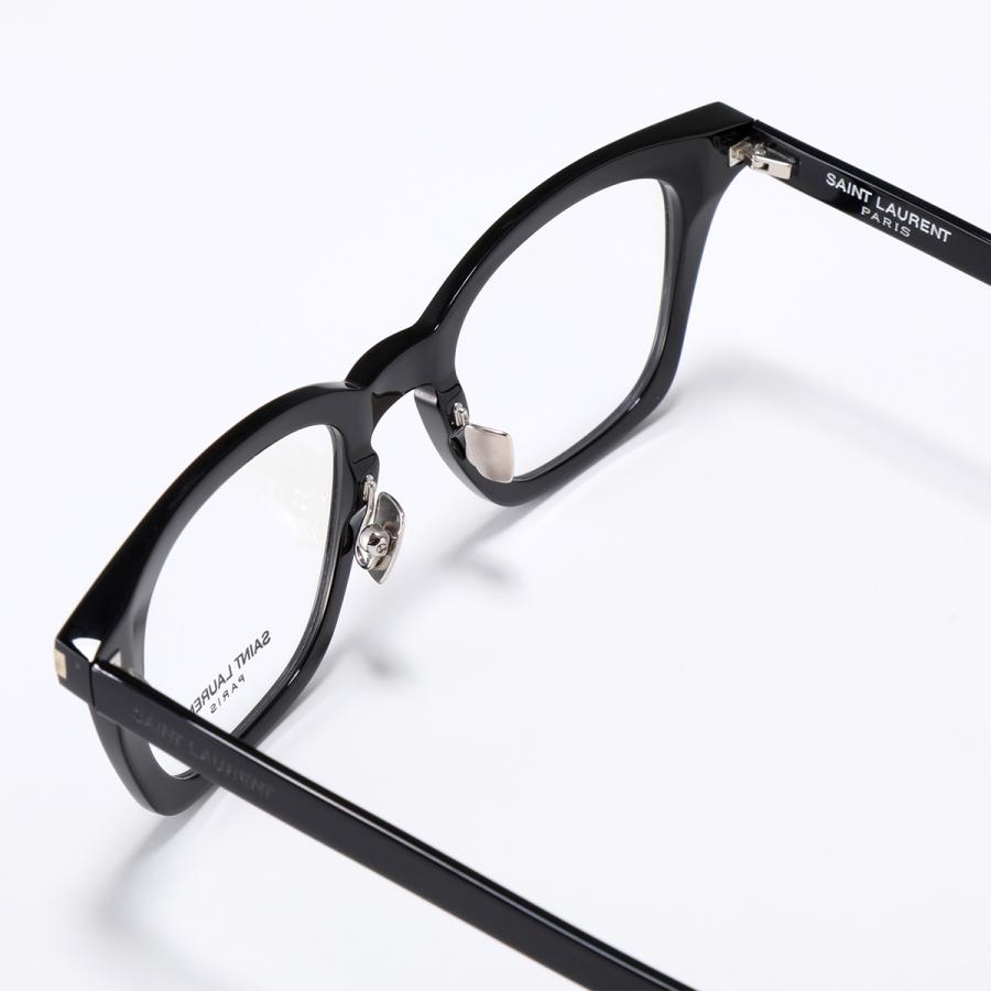 SAINT LAURENT サンローラン メガネ SL 139 SLIM メンズ ウェリントン型 めがね 伊達メガネ ダテ 眼鏡 ロゴ アイウェア 黒縁メガネ 001｜s-musee｜06