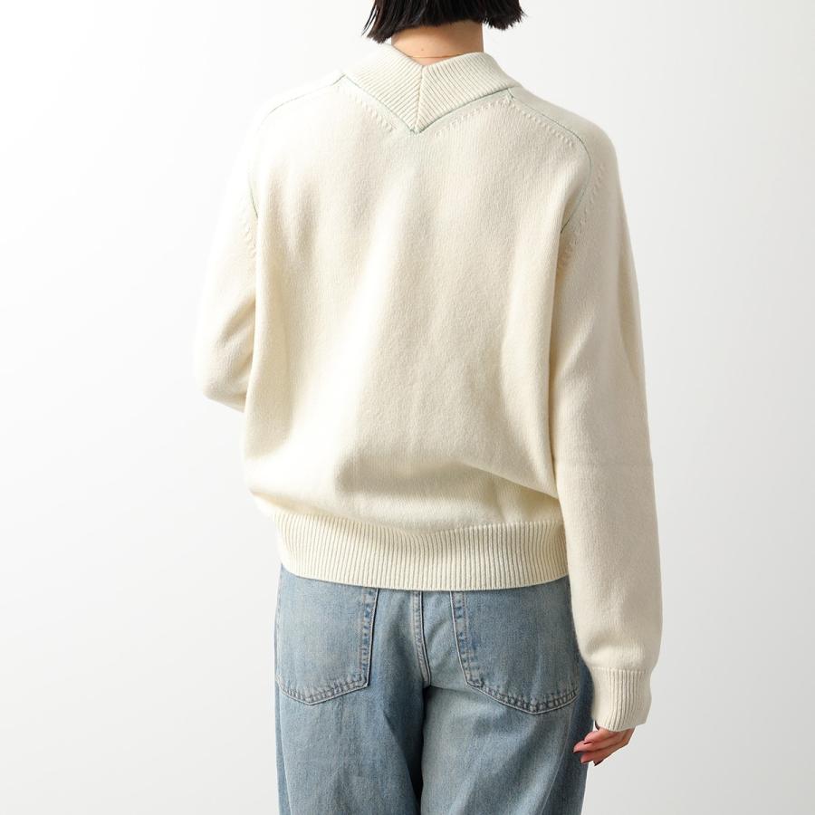 BOTTEGA VENETA ボッテガヴェネタ ニット 700137 V07J0 レディース Vネック ウール リブ セーター カラーステッチ ...