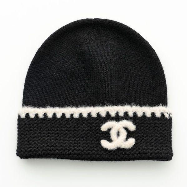 CHANEL シャネル ココマーク カシミヤ ニット帽 中古・古着通販】CHANEL (シャネル) ココマークカシミヤニット帽