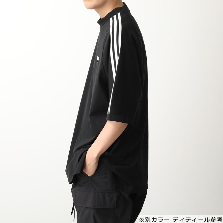 Y-3 ワイスリー 半袖Tシャツ 3STORIPES HZ8872 メンズ コットン モックネック ロゴ ロゴT ラグランスリーブ オーバー ...