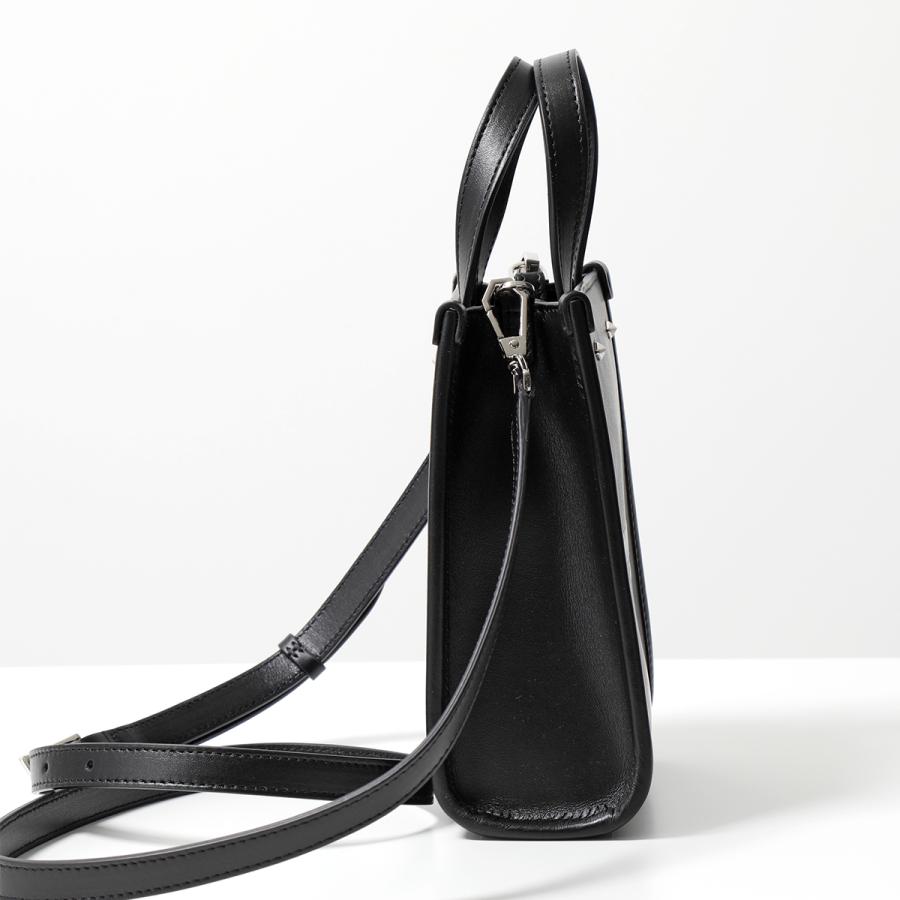 Jimmy Choo ジミーチュウ ショルダーバッグ MINI N/S TOTE ANR レディース ハンドバッグ レザー ロゴ スタッズ 鞄 BLACK/WHITE/SILVER｜s-musee｜06