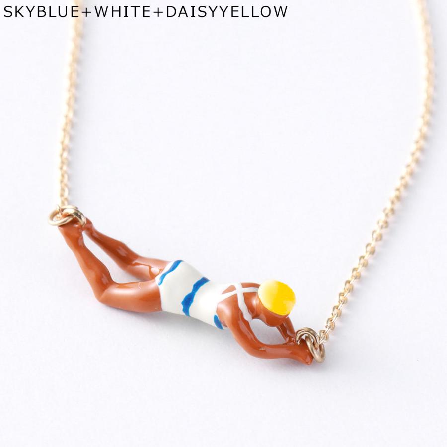 美品 ALIITA aliita アリータ スイマー ホワイト＆ブルー ALIITA（アリータ） ネックレス NADADORA COMPLETO NECKLACE ROLO