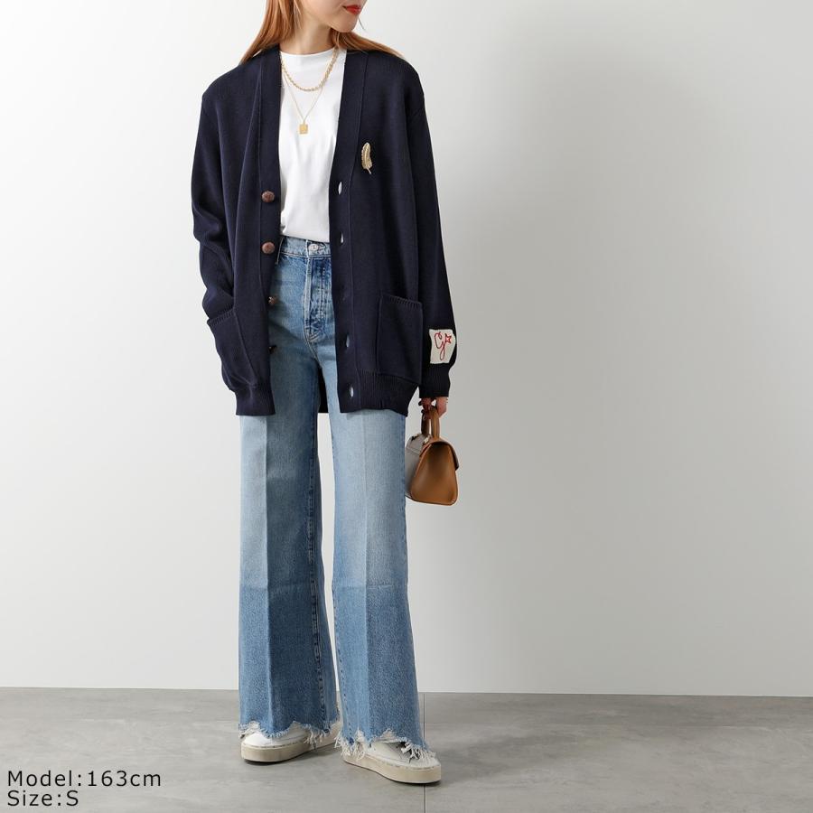 GOLDEN  カーディガン レディース レディース コットン ボタン付きカーディガン グレー | Golden Goose