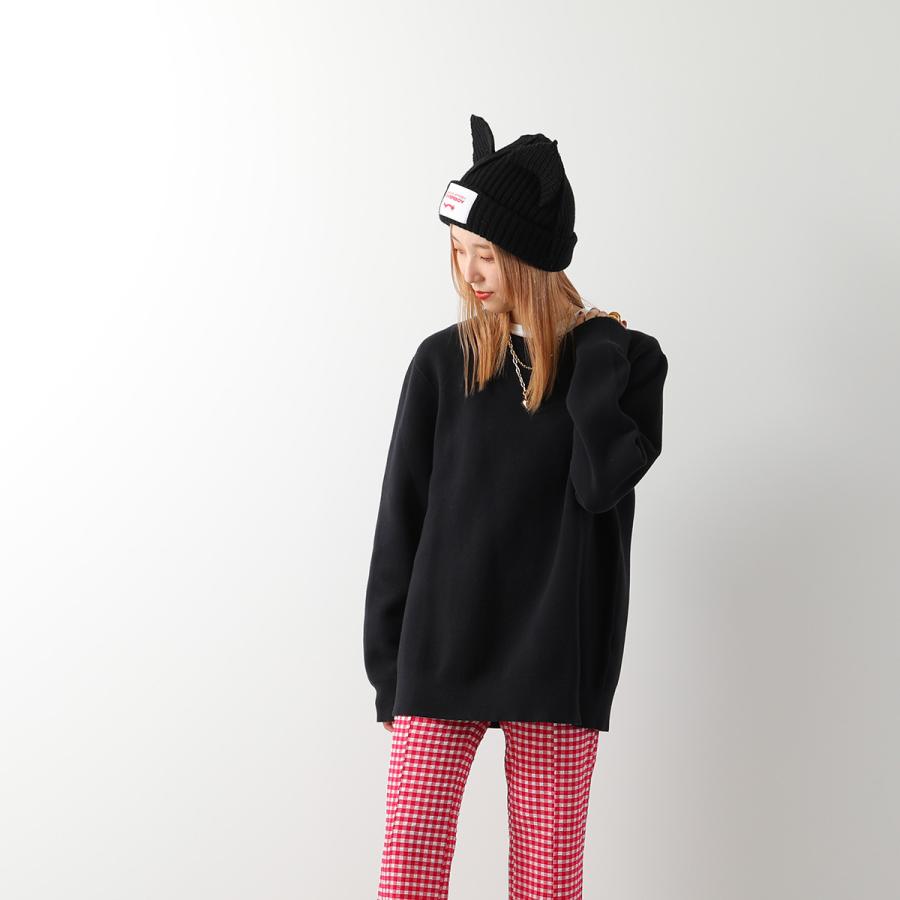 CHARLES JEFFREY LOVERBOY 猫耳ファー帽子 Black Fluffy Chunky Ears Beanie by Charles Jeffrey LOVERBOY on Sale