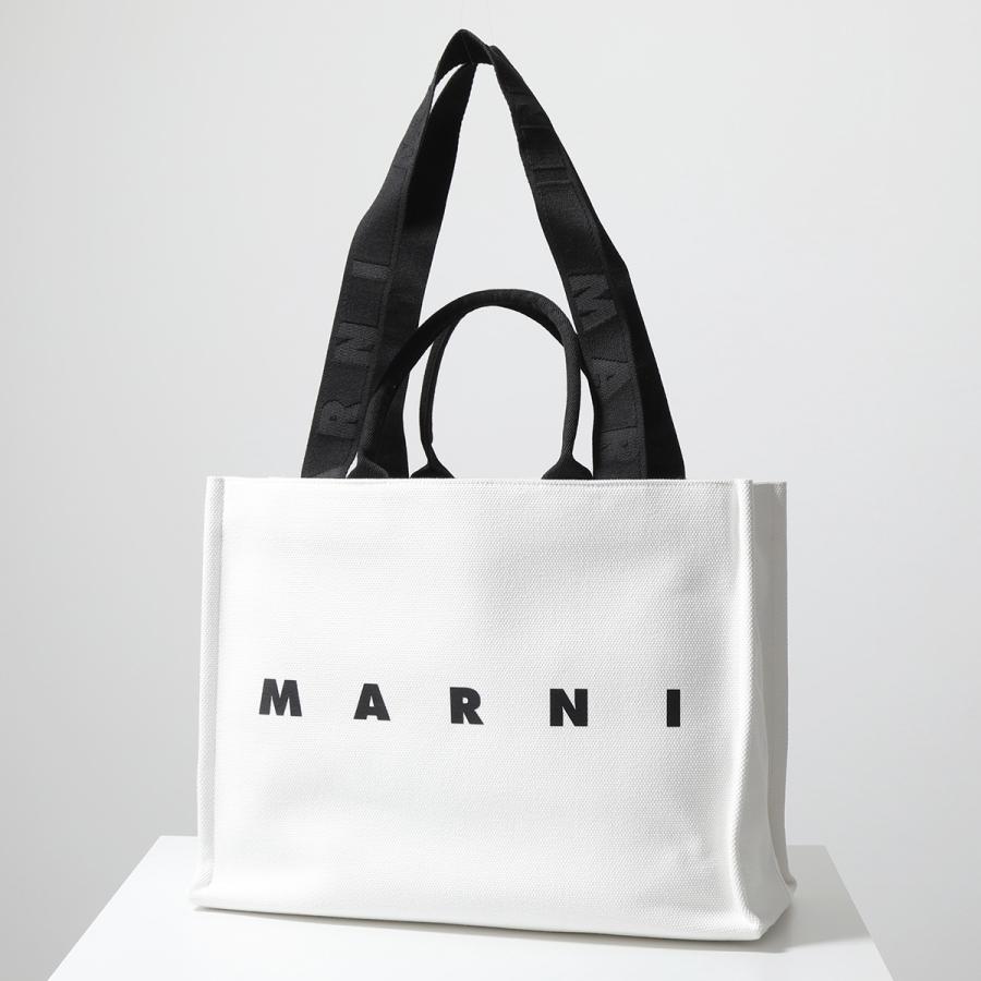 MARNI トートバッグ　白黒 値下げ応相談 MARNI - 【ラスト1点】PVC ショッピングバック / 横長トートバック