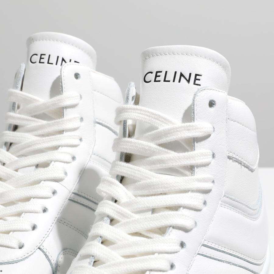 CELINE セリーヌ スニーカー 348593338C.01OP レディース ブロック ウェッジ ミッド レザー ハイカット ロゴ レザー 厚底 シューズ 靴 01OP/OPTIC-WHITE｜s-musee｜10