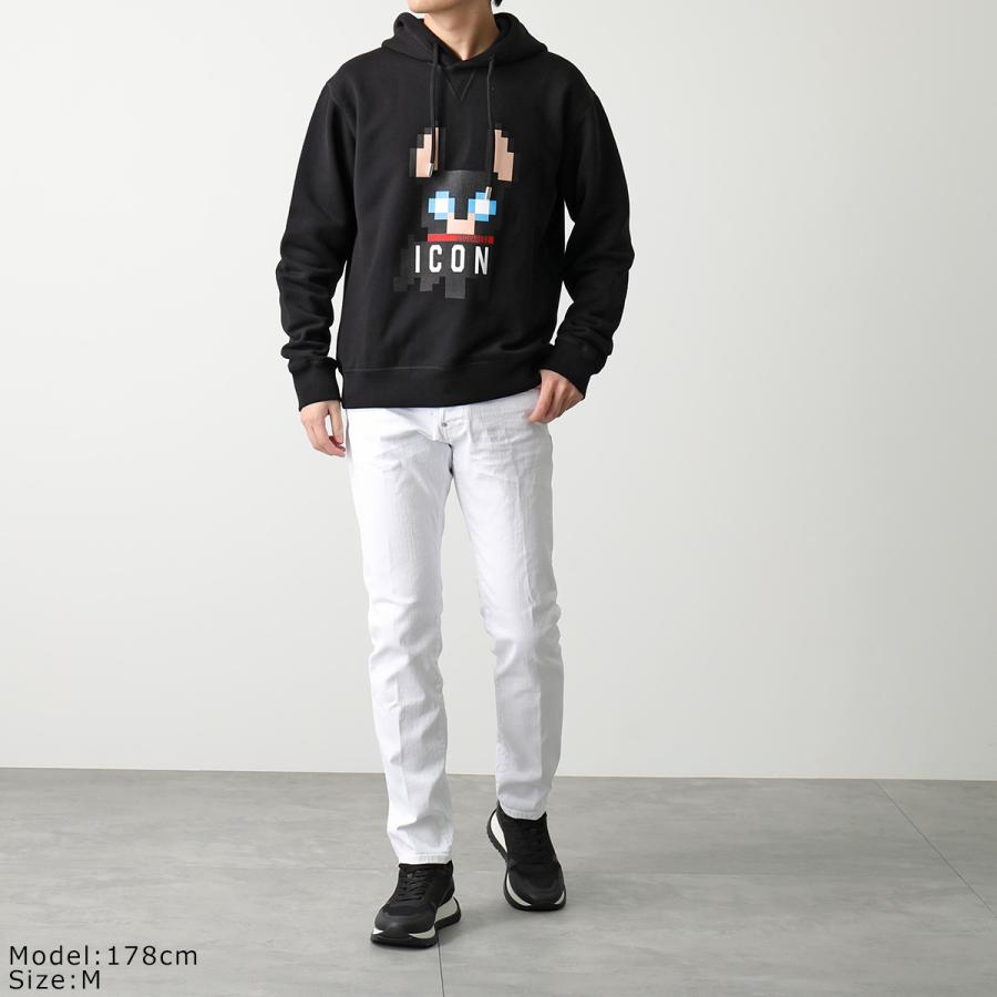 【中古】ディースクエアード 23AW ICON COOL HOODIE プリント フーディ パーカー 長袖 M ブラック 黒 S79GU0105 DSQUARED2（ディースクエアード） パーカー ICON COOL HOODIE