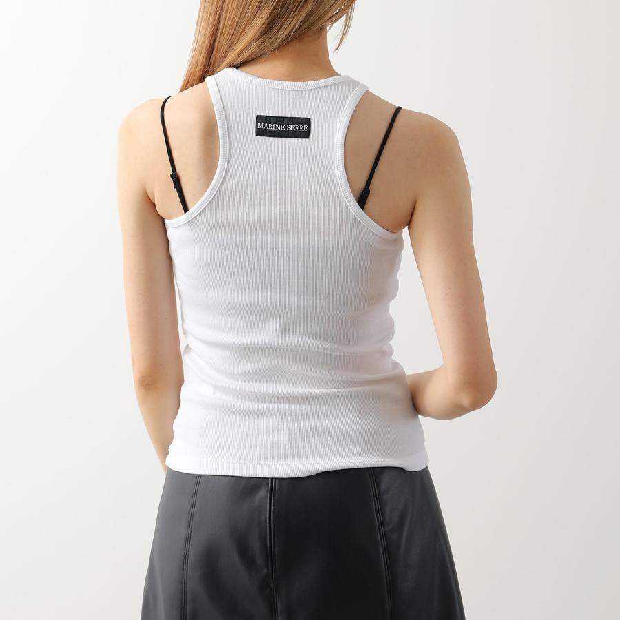 Marine Serre マリーン セル タンクトップ ORGANIC COTTON RIB TANK TOP WTO089 WTT014 レディース リブ 三日月 モチーフ アメスリ カラー2色｜s-musee｜09