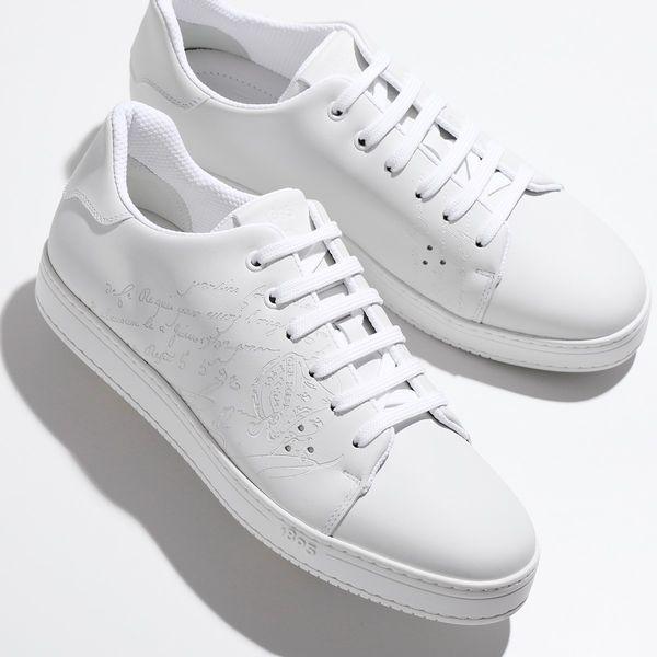 ベルルッティ プレイタイム　スクリットレザースニーカー ホワイト/ダークパープル ベルルッティ プレイタイム スクリットレザースニーカー ホワイト