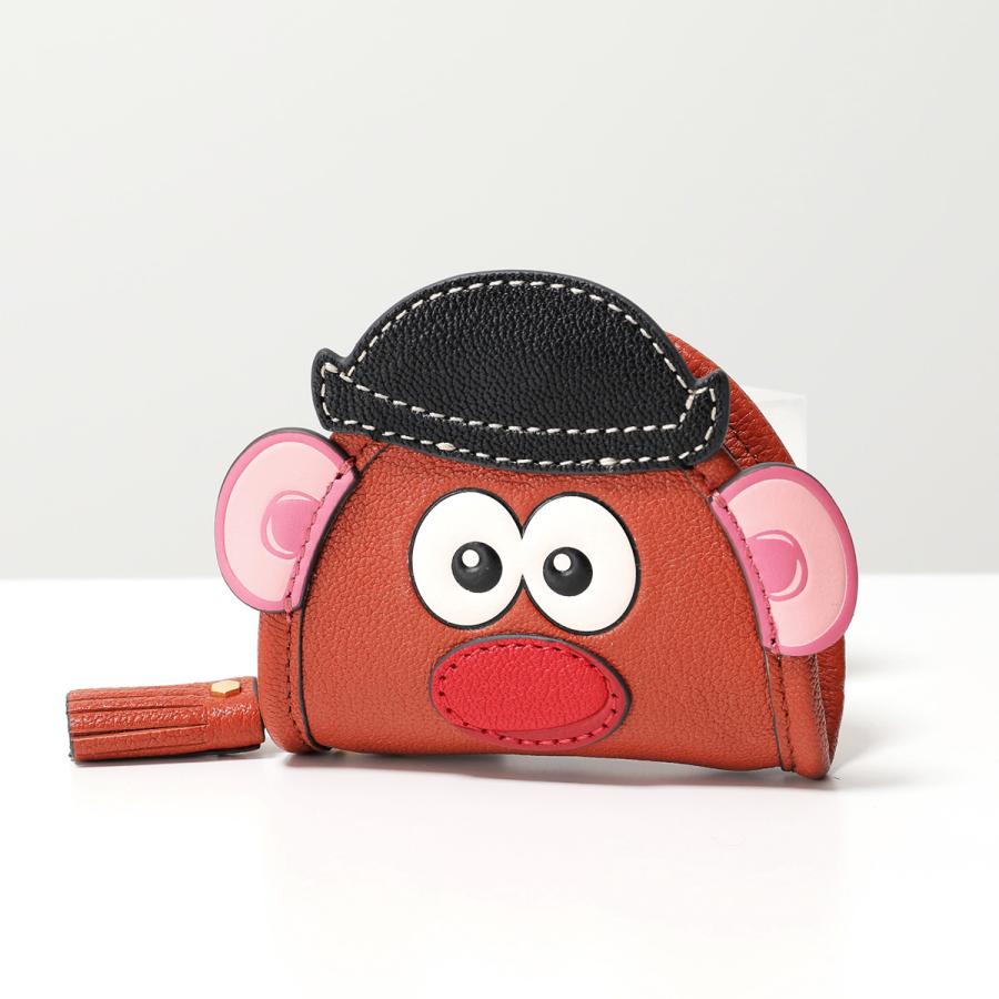 ANYA HINDMARCH アニヤハインドマーチ イヤホンケース Ear Pods Pouch Mr Potato Head 179751 レディース レザー ポーチ バッグチャーム フック付き Nutmeg｜s-musee｜03