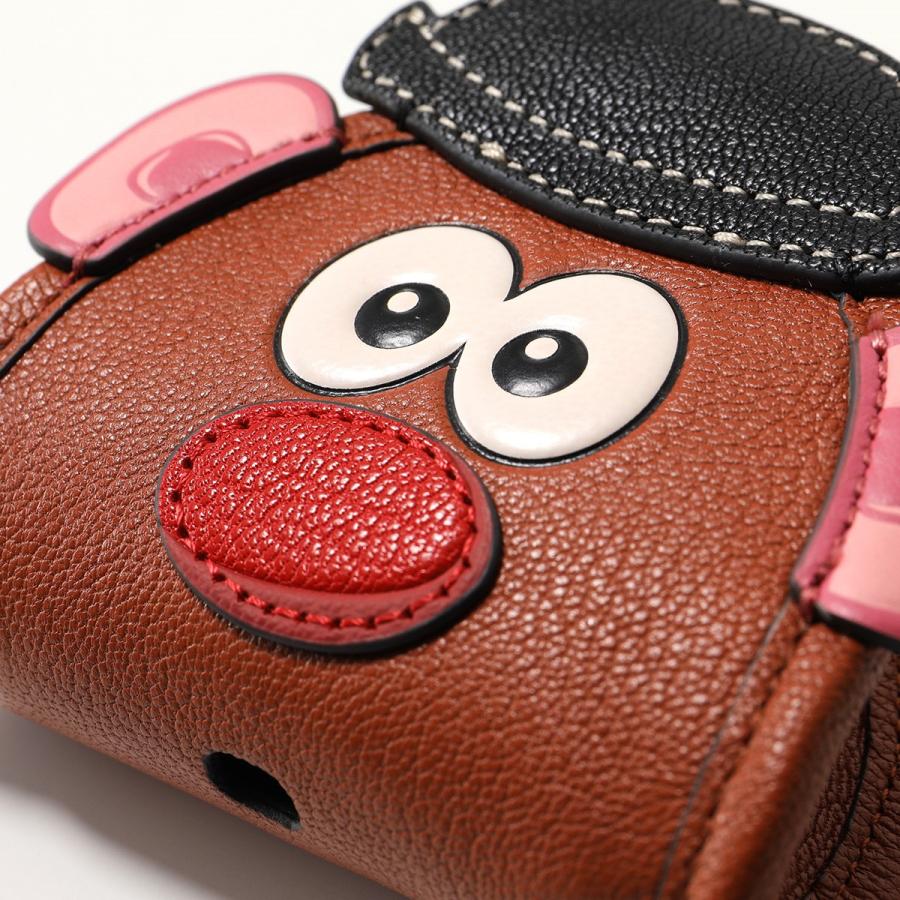 ANYA HINDMARCH アニヤハインドマーチ イヤホンケース Ear Pods Pouch Mr Potato Head 179751 レディース レザー ポーチ バッグチャーム フック付き Nutmeg｜s-musee｜06