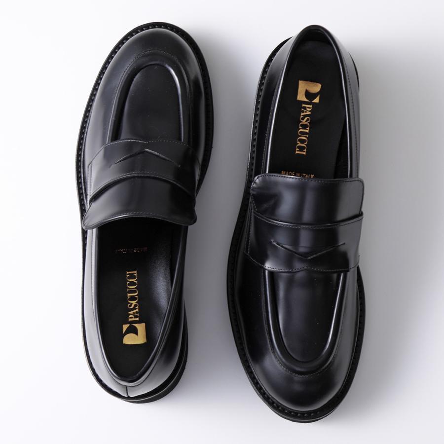PASCUCCI 黒レザー ローファー 厚底 PASCUCCI 黒レザー ローファー 厚底 【公式通販】