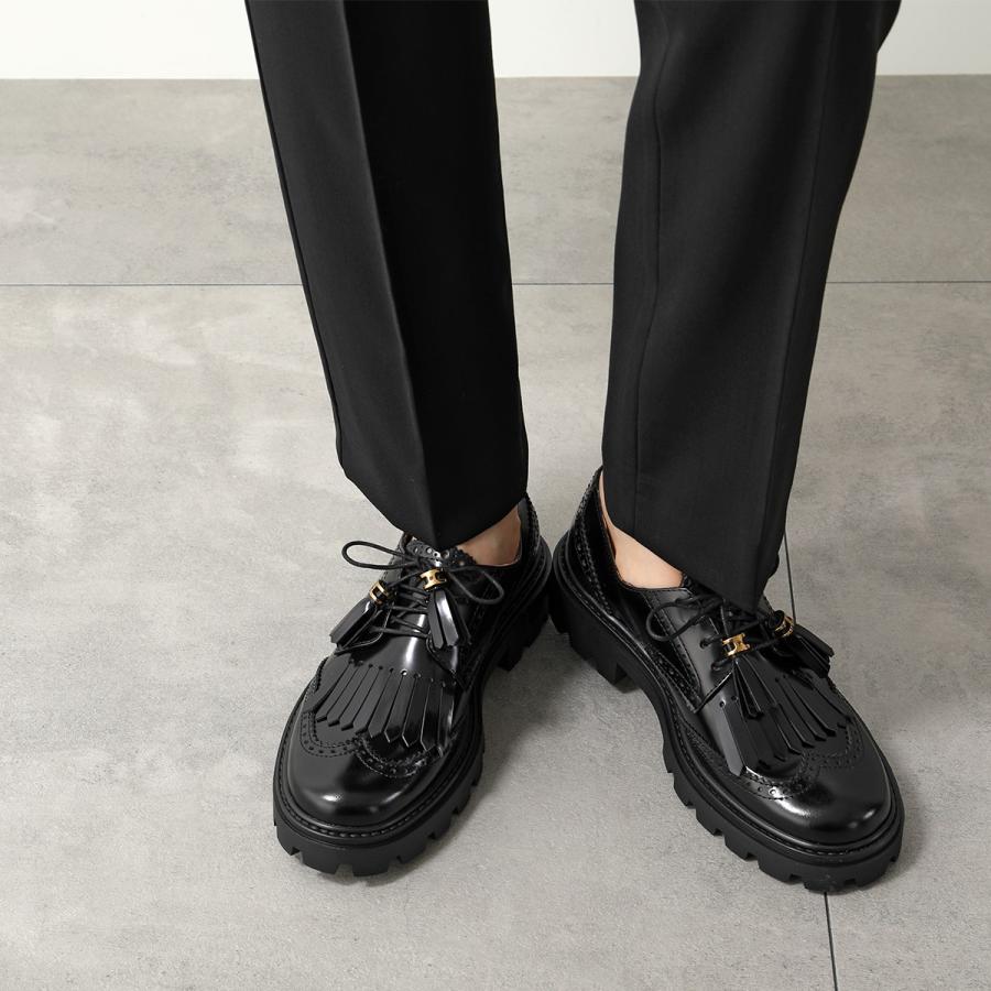 TOD'S トッズ　ブラックフリンジローファー　35 22.5 革靴 TOD'S（トッズ） TODS フリンジローファー シューズ フラットシューズ
