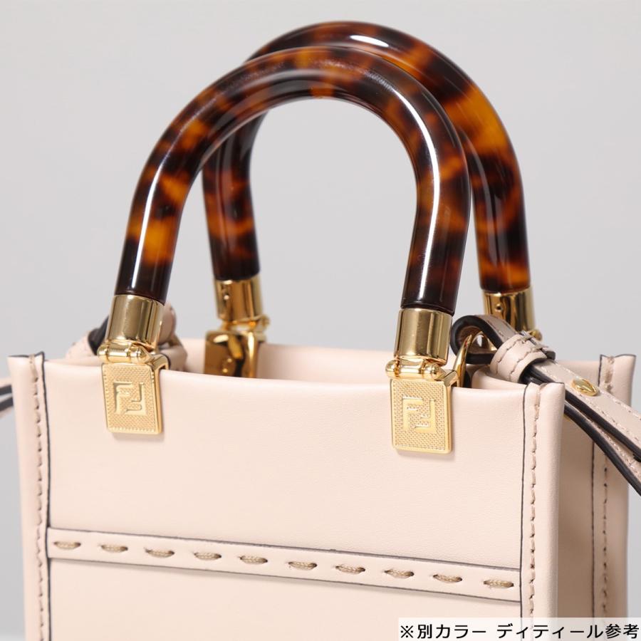 FENDI フェンディ ショルダーバッグ MINI SUNSHINE SHOPPER サンシャイン  8BS051 ABVL レディース レザー ハンドバッグ 鞄 F1K3B/GREEN-TEAの画像